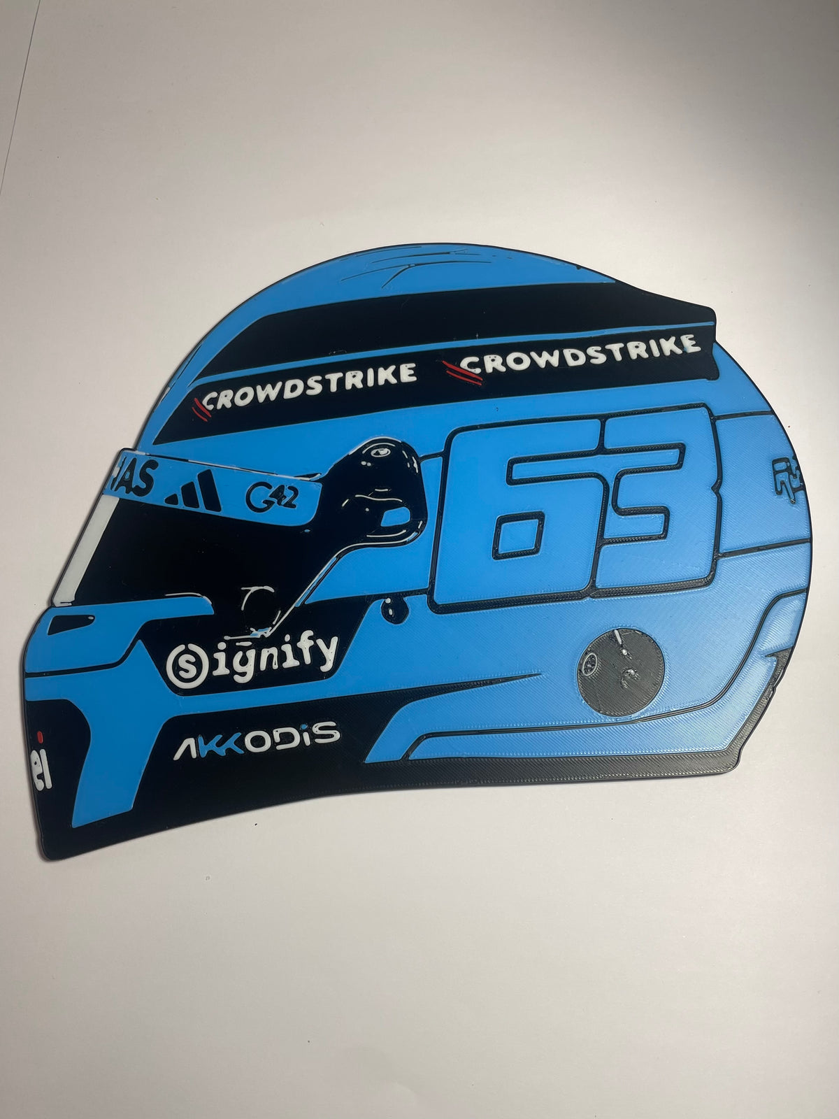 George Russell F1 helmet 3D wall art