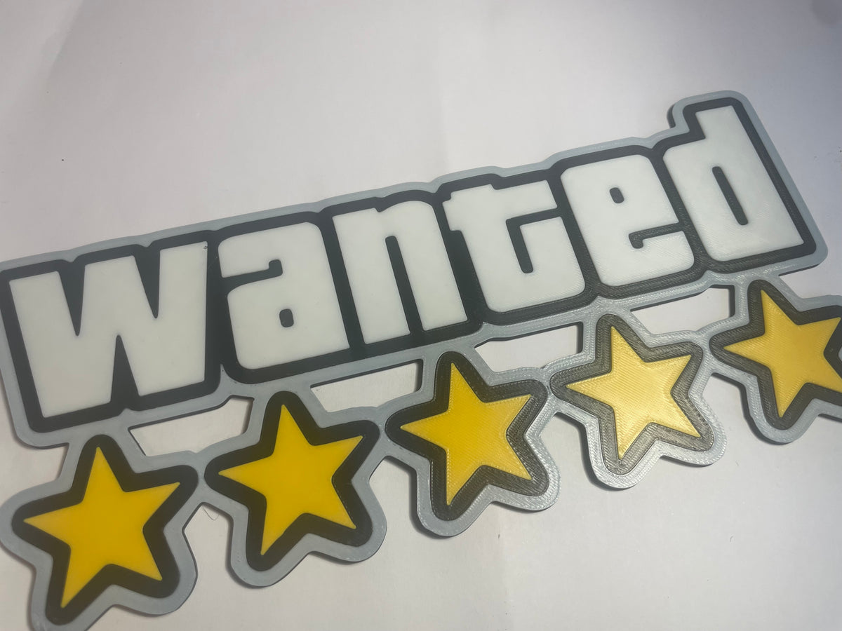 Grand Theft Auto Wanted logo 3D wall art