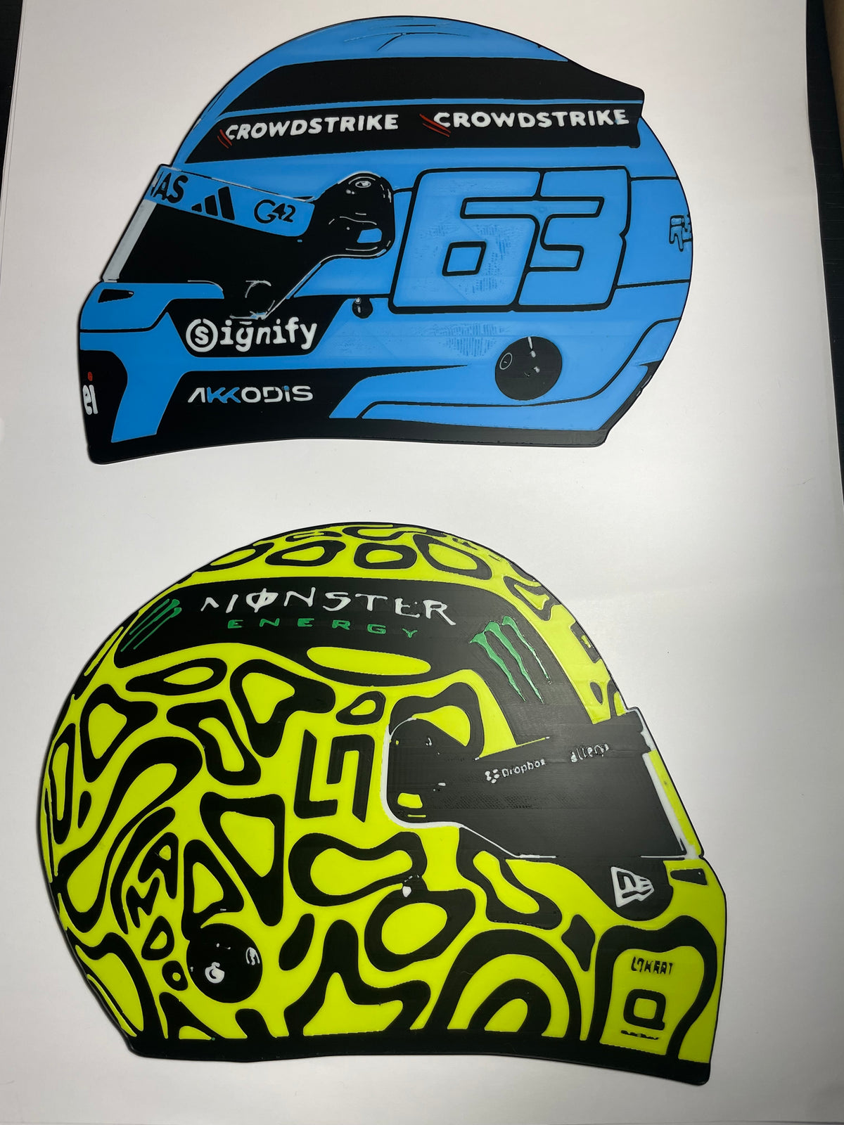 George Russell F1 helmet 3D wall art