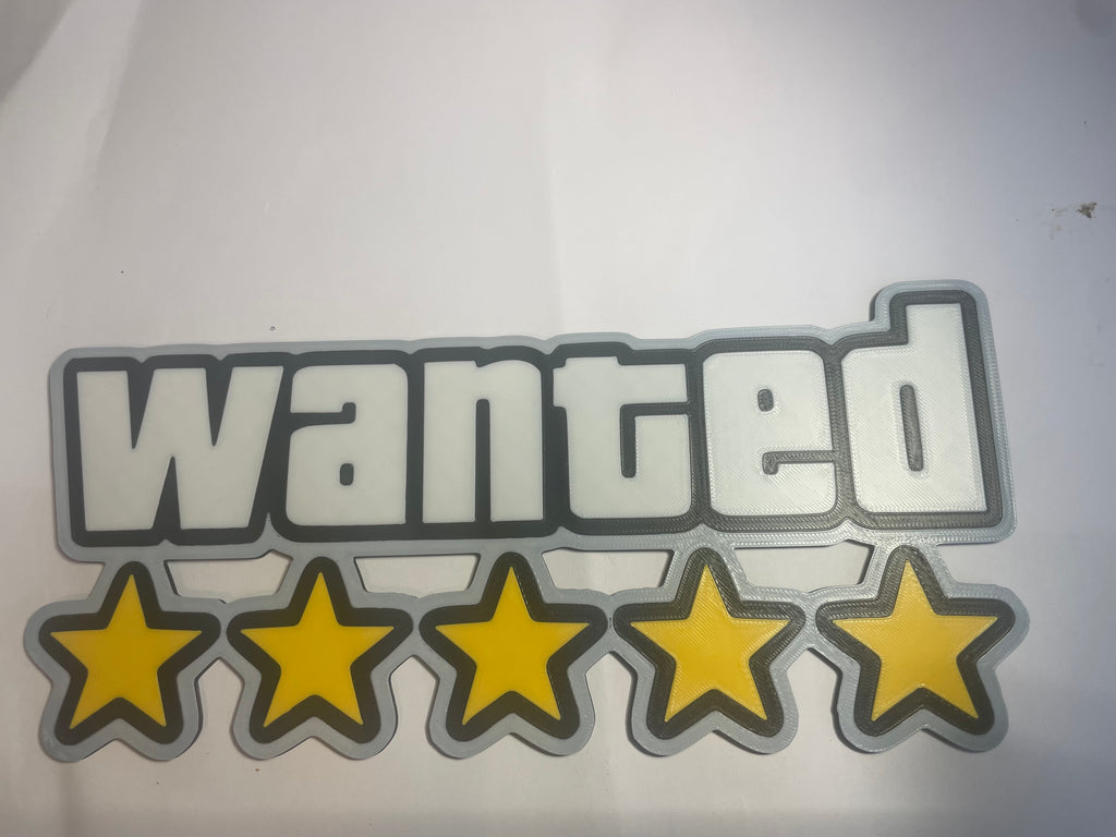 Grand Theft Auto Wanted logo 3D wall art