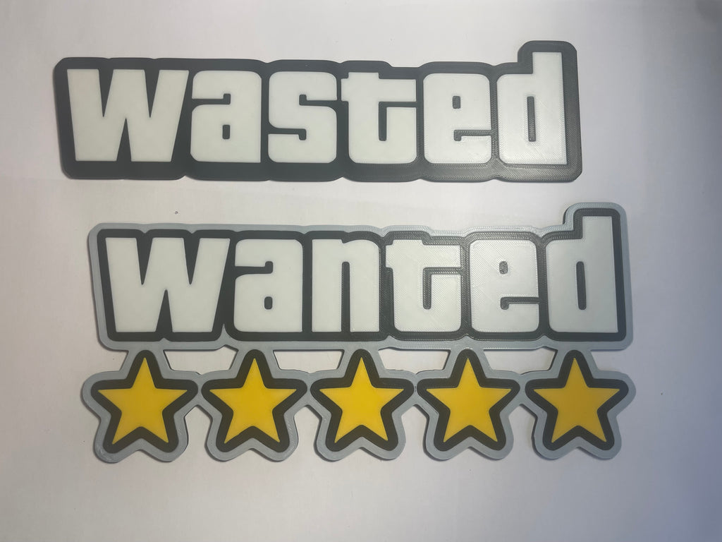 Grand Theft Auto Wasted logo 3D wall art