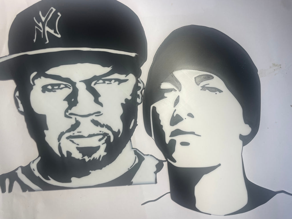 50 cent Inspired Hip Hop Legends 3D Wall Art